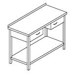 Stół z półką i dwoma szufladami C-G 12