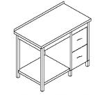 Stół z półką i modułem dwóch szuflad C-G 021