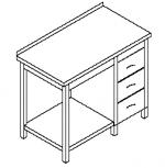 Stół z półką i modułem trzech szuflad C-G 023