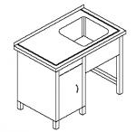 Zlew jednokomorowy z modułem szafki C-R 040
