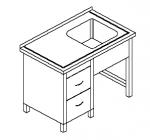 Zlew jednokomorowy z modułem dwóch szuflad C-R 041