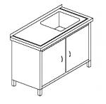 Zlew jednokomorowy w szafce C-R 042