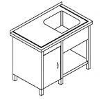 Zlew jednokomorowy z modułem szafki i półką C-R 043