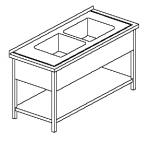 Zlew dwukomorowy z półką C-R 046