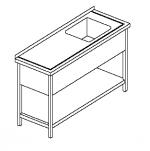 Zlew jednokomorowy z półką C-R 039