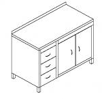 Szafka z drzwiami przesuwnymi/uchylnymi i modułem trzech szuflad C-R 025