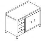 Szafka z drzwiami przesuwnymi / uchylnymi i modułem czterech szuflad C-G 026