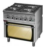 Kuchnia gazowa 4-palnikowa z piekarnikiem elektrycznym Kromet 700 KG-4/PE-2 