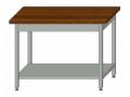 Stół z półką i blatem drewnianym  S-G 302