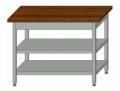 Stół z 2-półkami i blatem drewnianym S-G 303